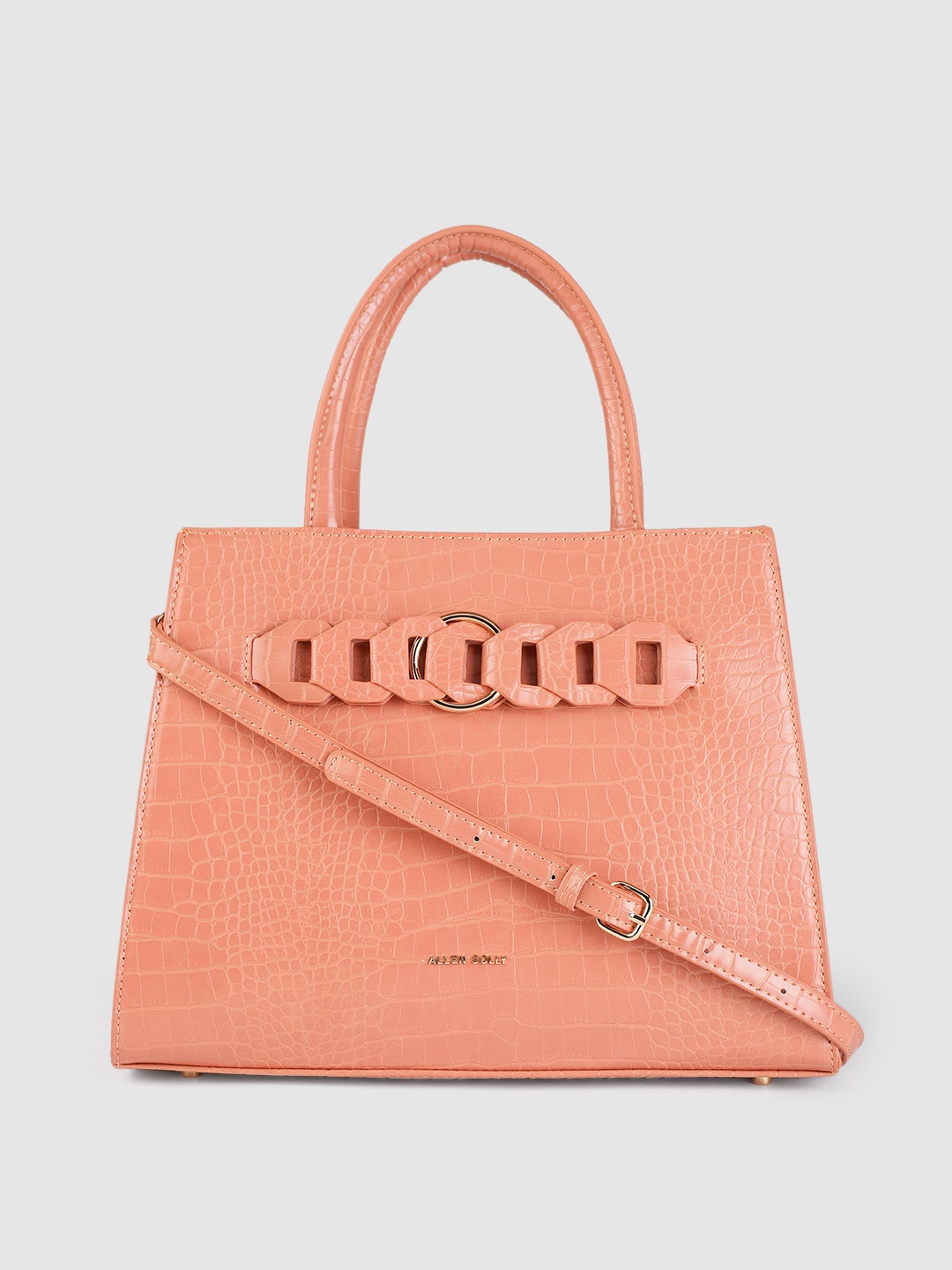 

Allen Solly Pink Textured Handheld Bag