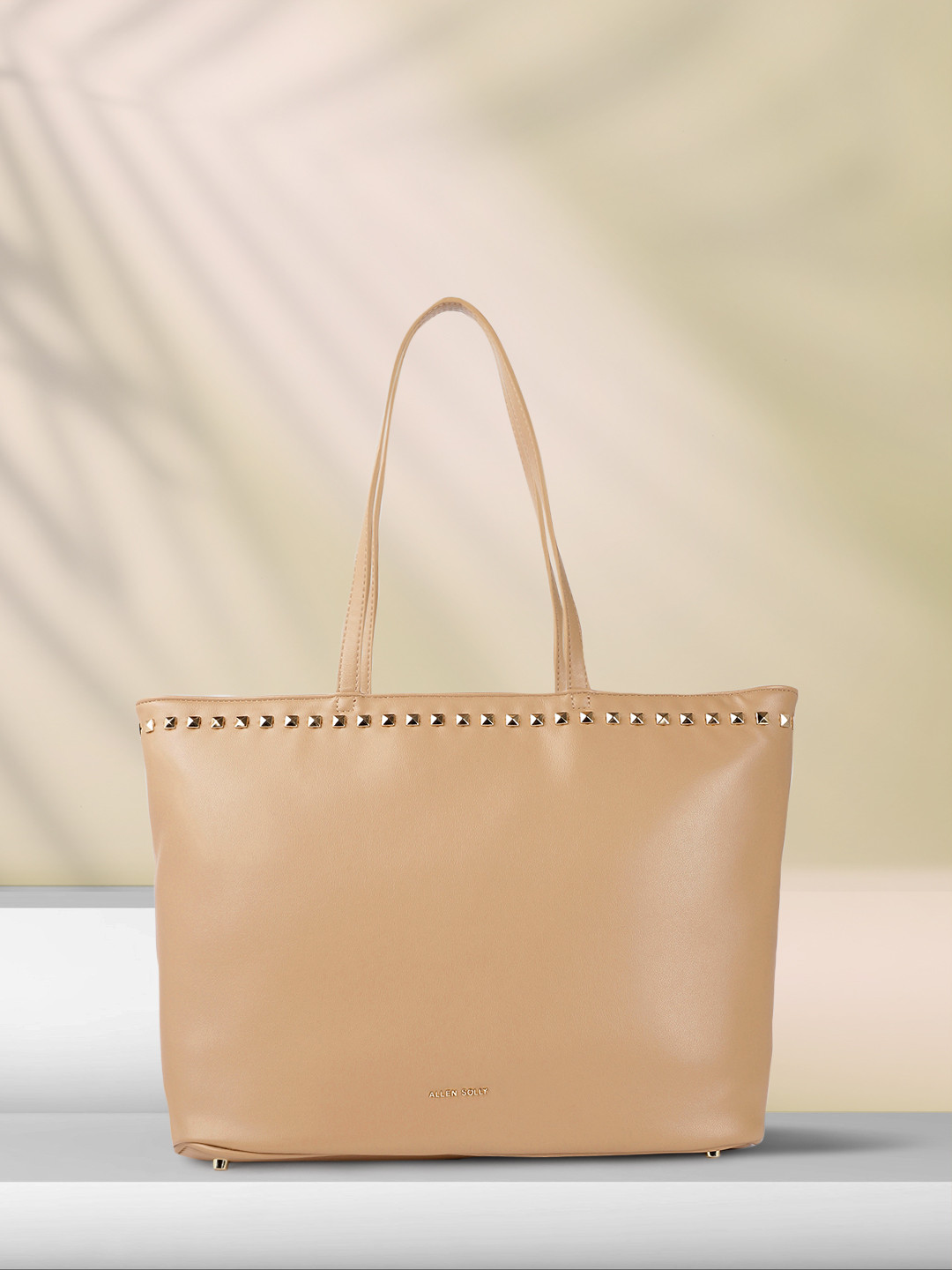 

Allen Solly Nude-Coloured Embellished Oversized Structured Shoulder Bag