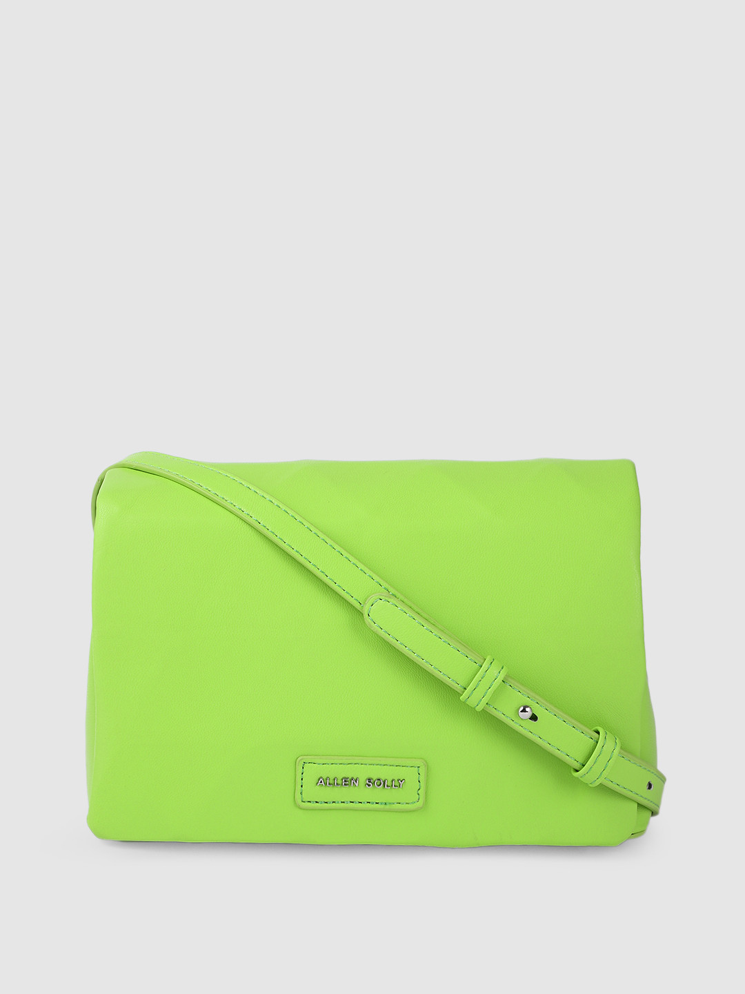 

Allen Solly Fluorescent Green Solid Structured Sling Bag