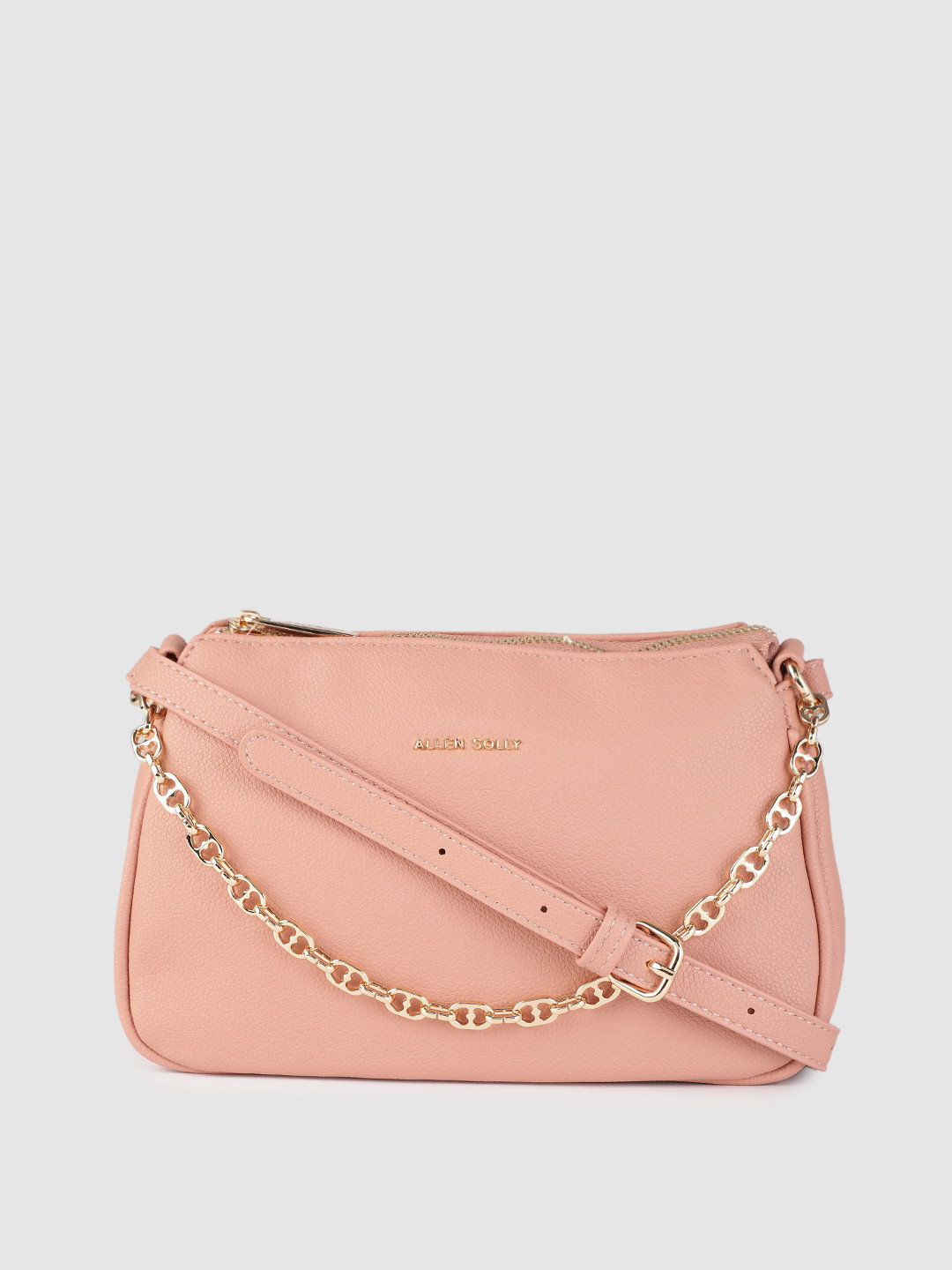 

Allen Solly Pink Solid Structured Sling Bag