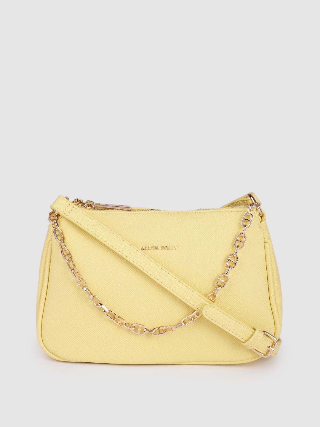 

Allen Solly Yellow PU Structured Sling Bag