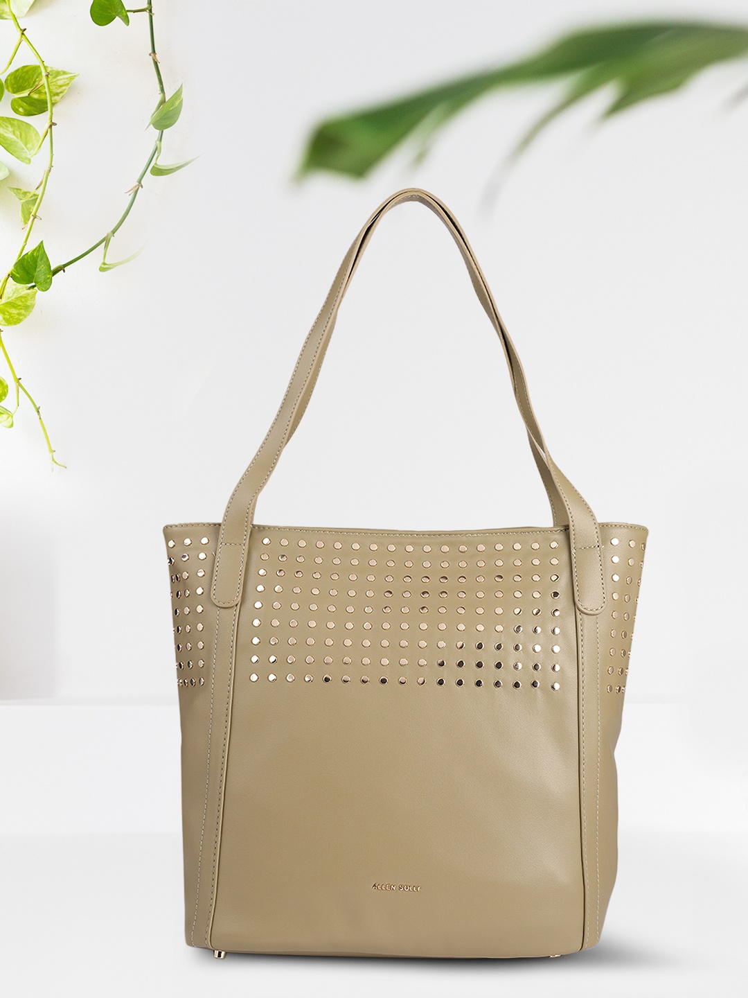 

Allen Solly Khaki Embellished PU Structured Shoulder Bag