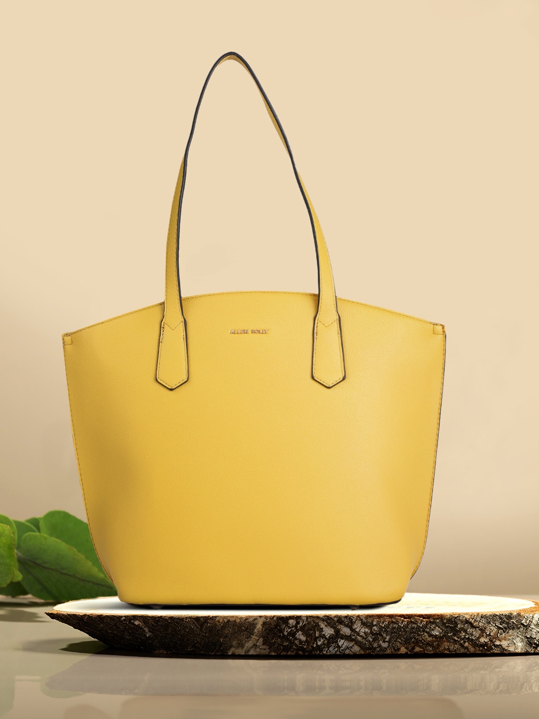 

Allen Solly Mustard PU Structured Shoulder Bag
