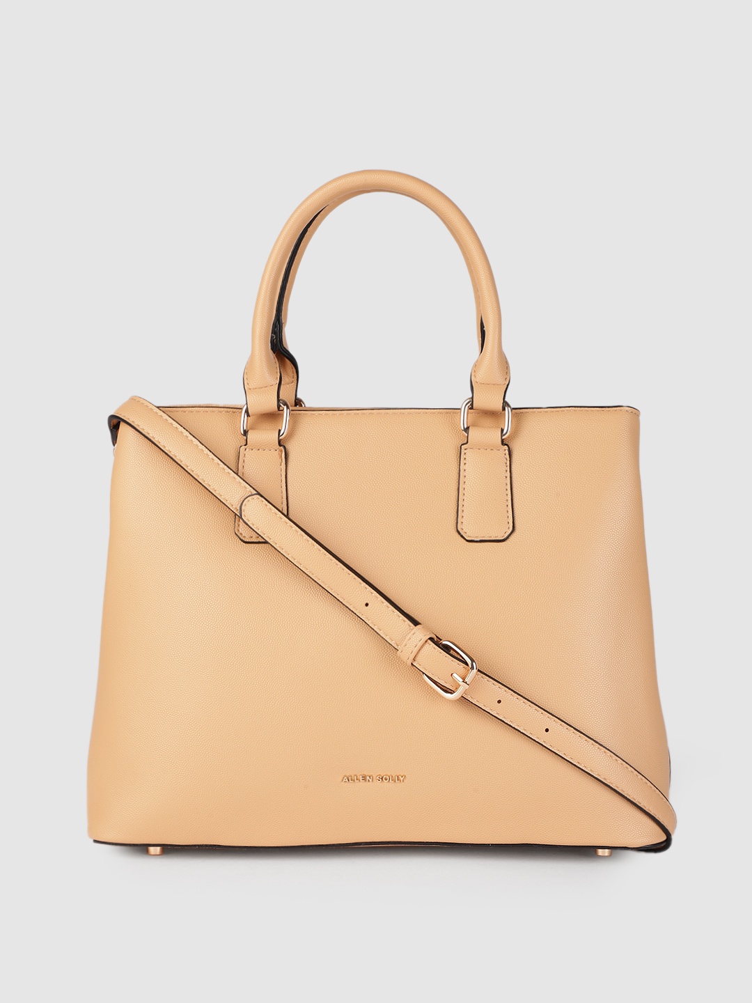 

Allen Solly Nude-Coloured Solid Structured Handheld Bag