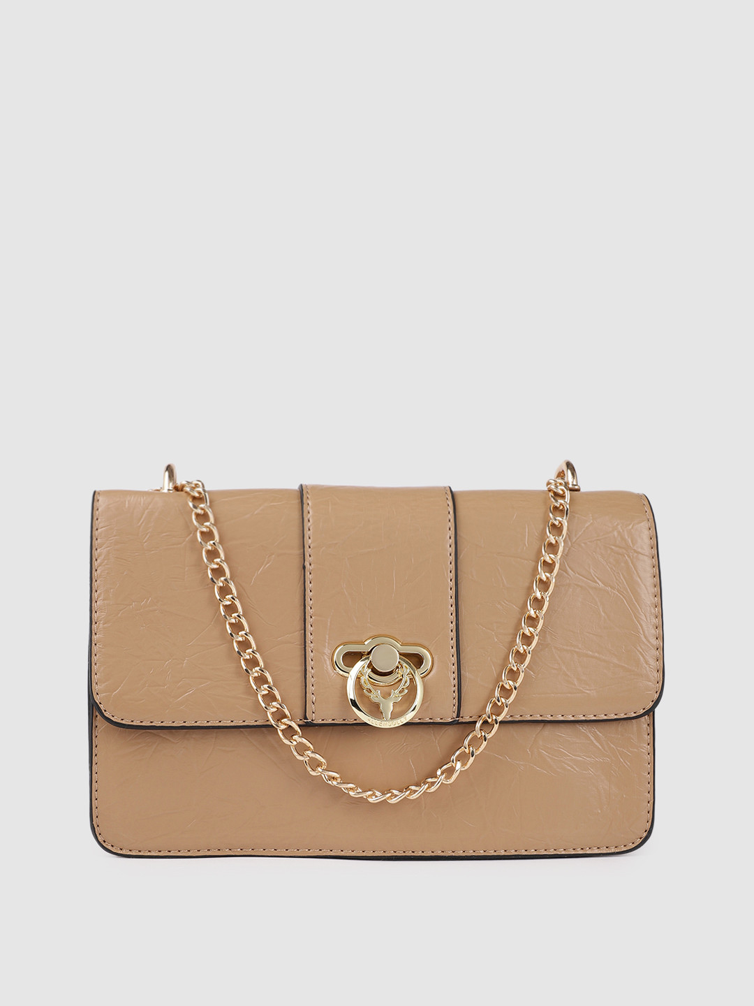 

Allen Solly Beige PU Structured Sling Bag