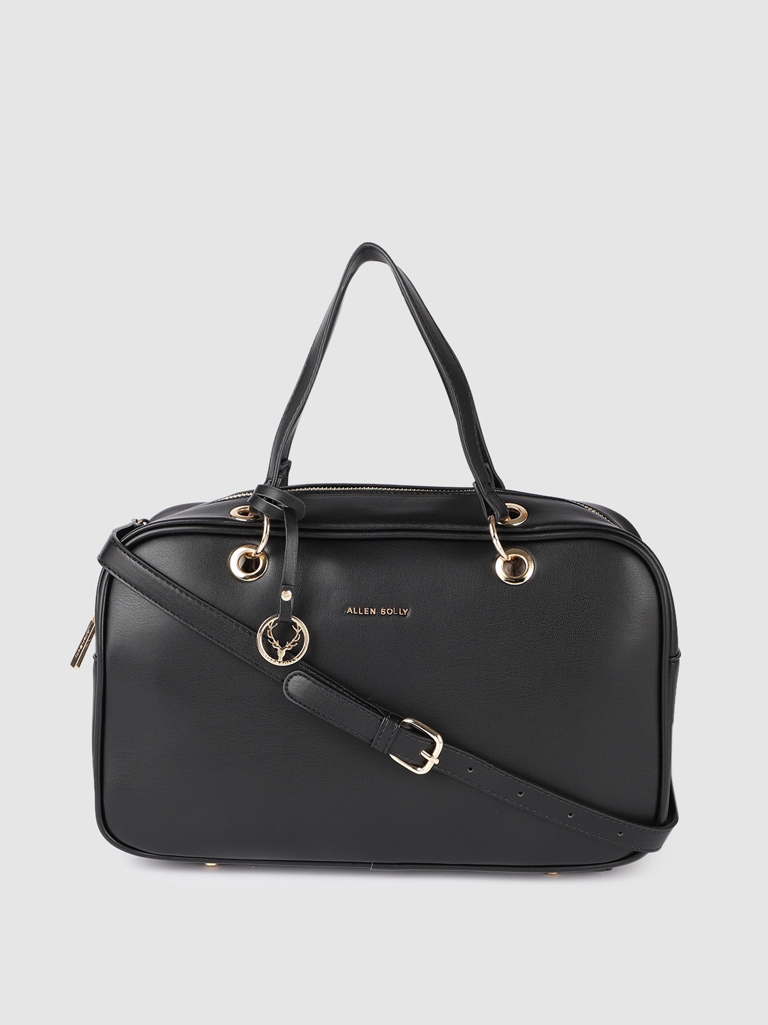 

Allen Solly Black PU Structured Handheld Bag