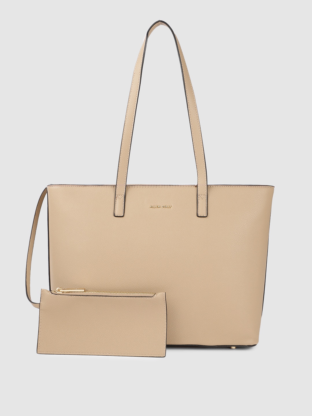 

Allen Solly Nude-Coloured Solid Oversized Structured Shoulder Bag With Pouch