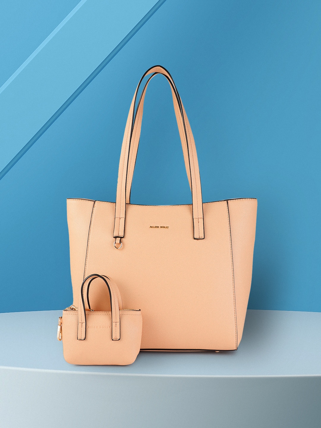 

Allen Solly Beige Solid Oversized Structured Shoulder Bag
