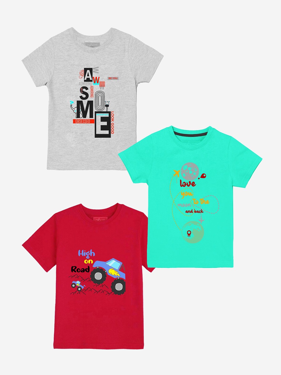 

Naughty Ninos Boys Multicoloured 3 Printed T-shirt, Multi