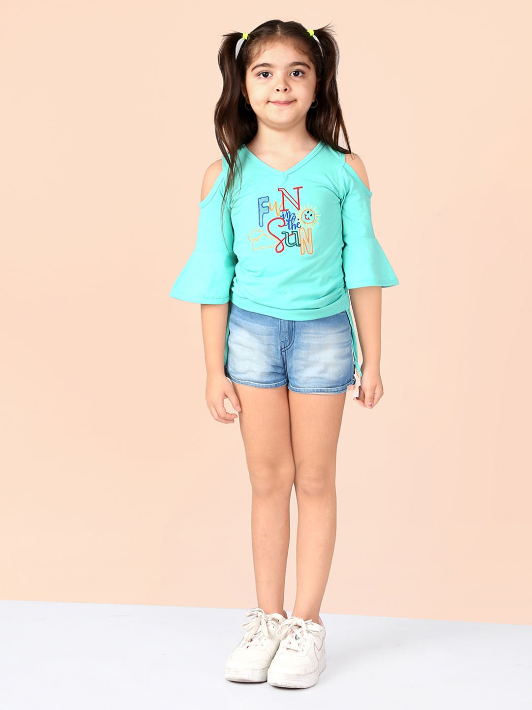 

Naughty Ninos Girls Blue Printed Top with Shorts