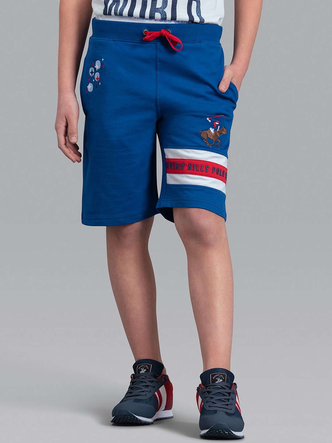 

Beverly Hills Polo Club Boys Blue Typography Printed Sports Shorts