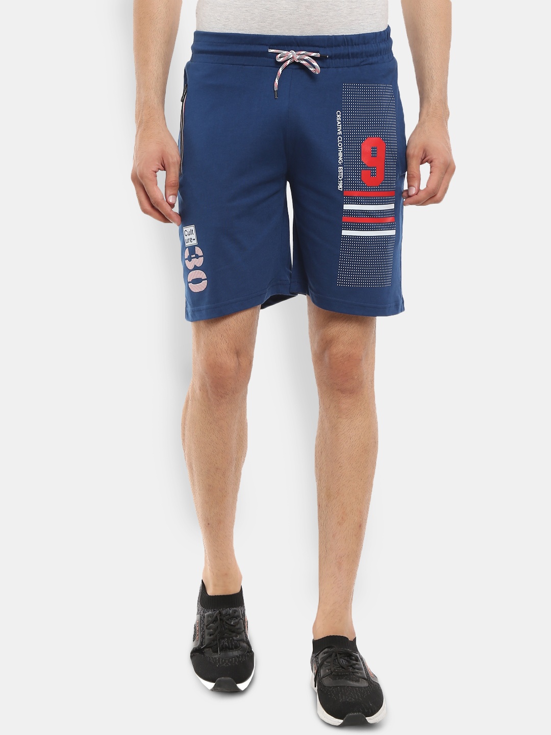 

V-Mart Men Blue Typography Printed Outdoor Shorts