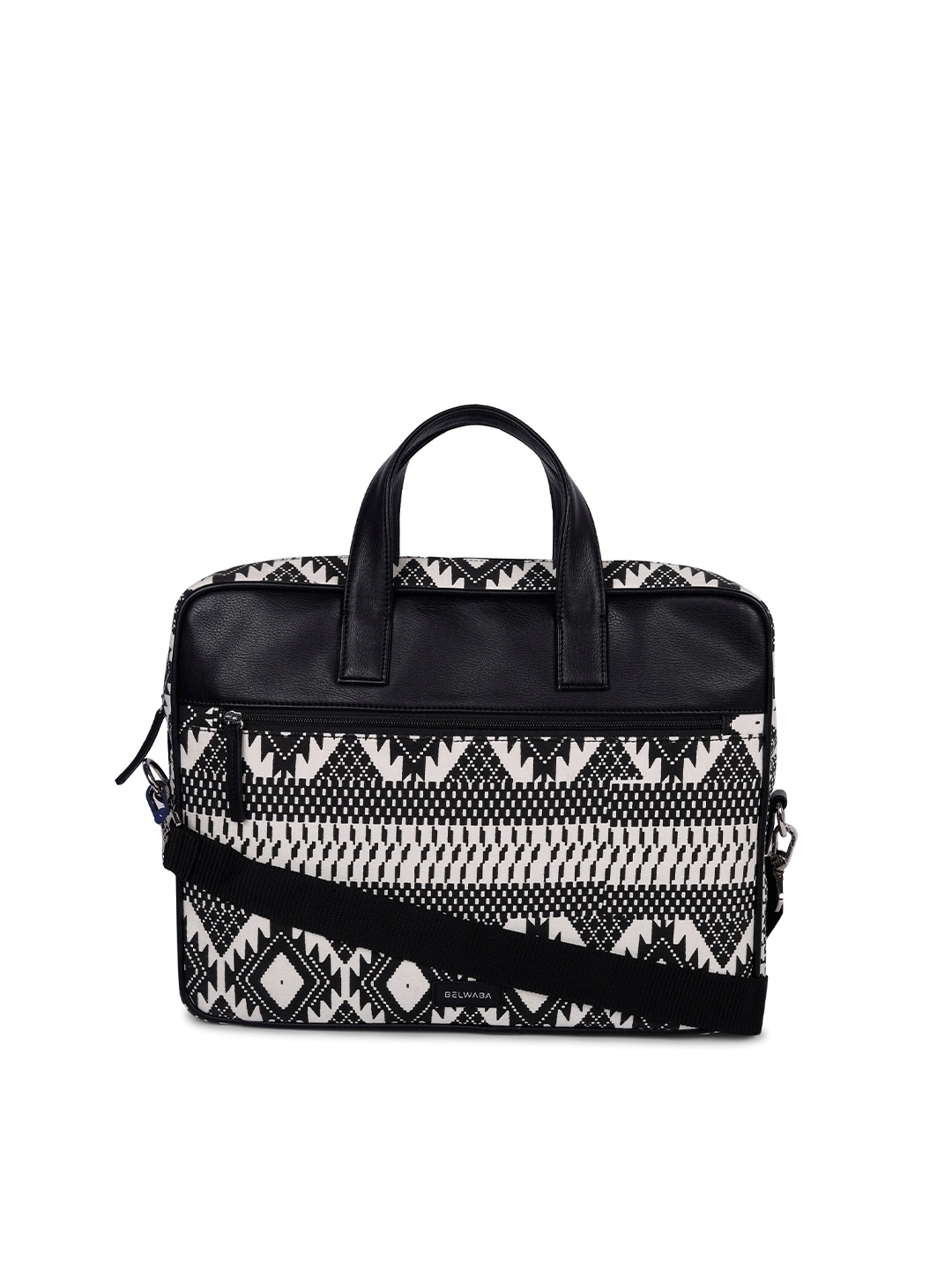 

Belwaba Women Black & White 15 inch Printed Laptop Bag