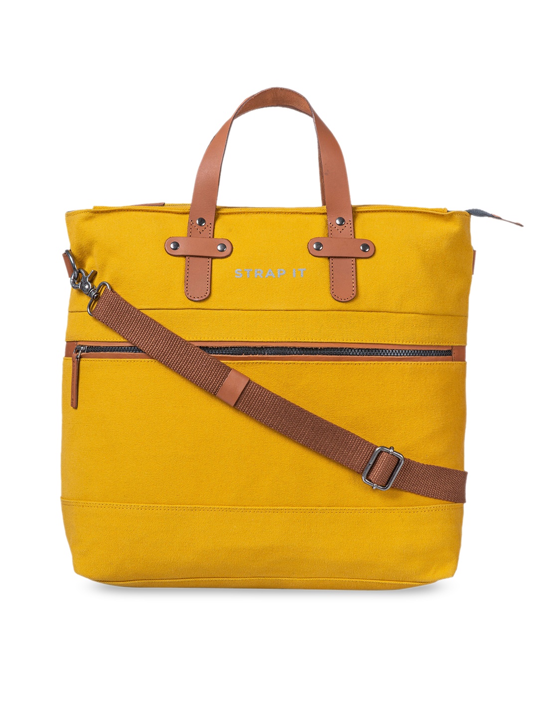 

STRAP IT Women Yellow Structured Tote Bag
