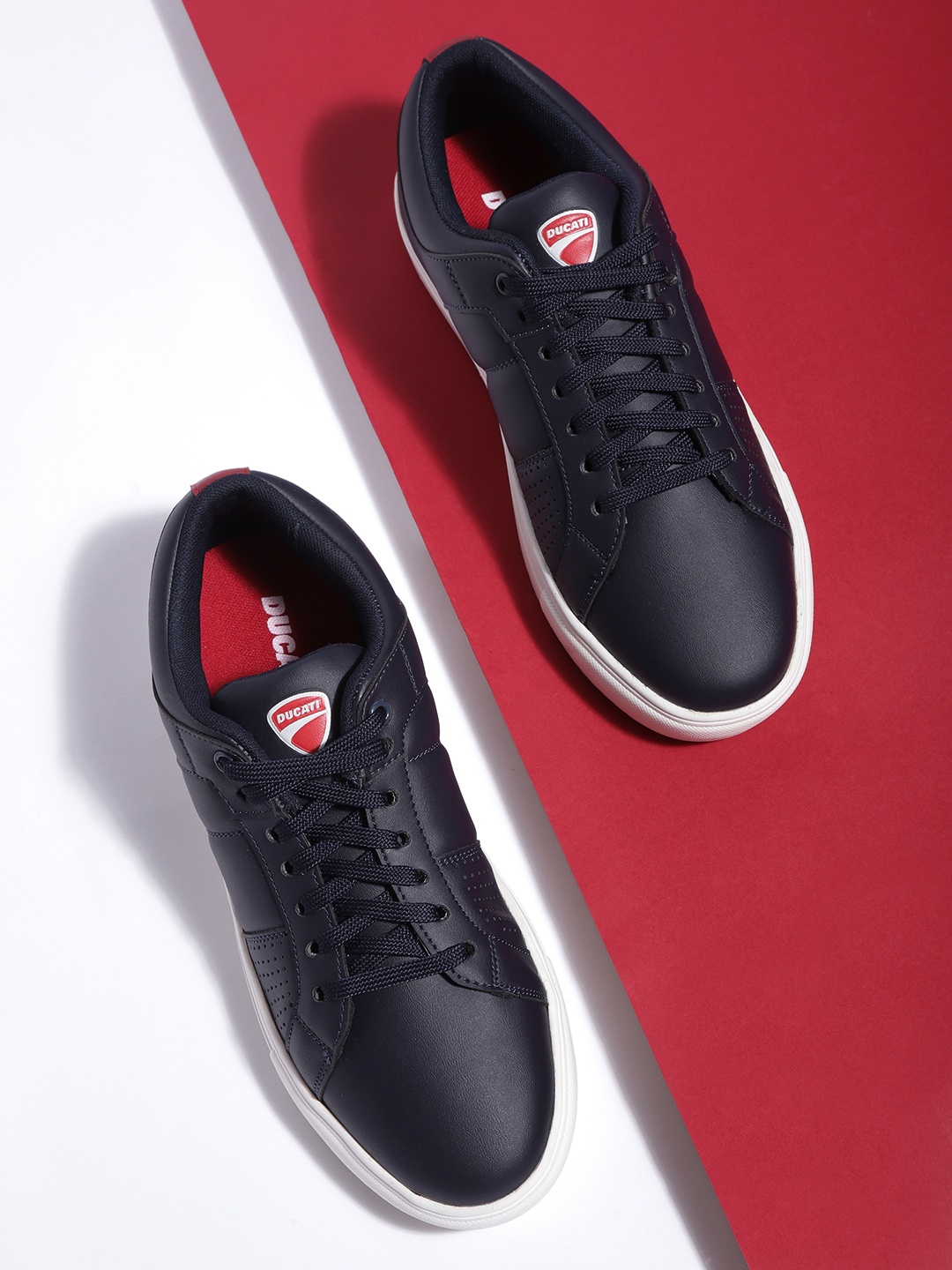 

Ducati Men Navy Blue Solid Perforated Sneakers