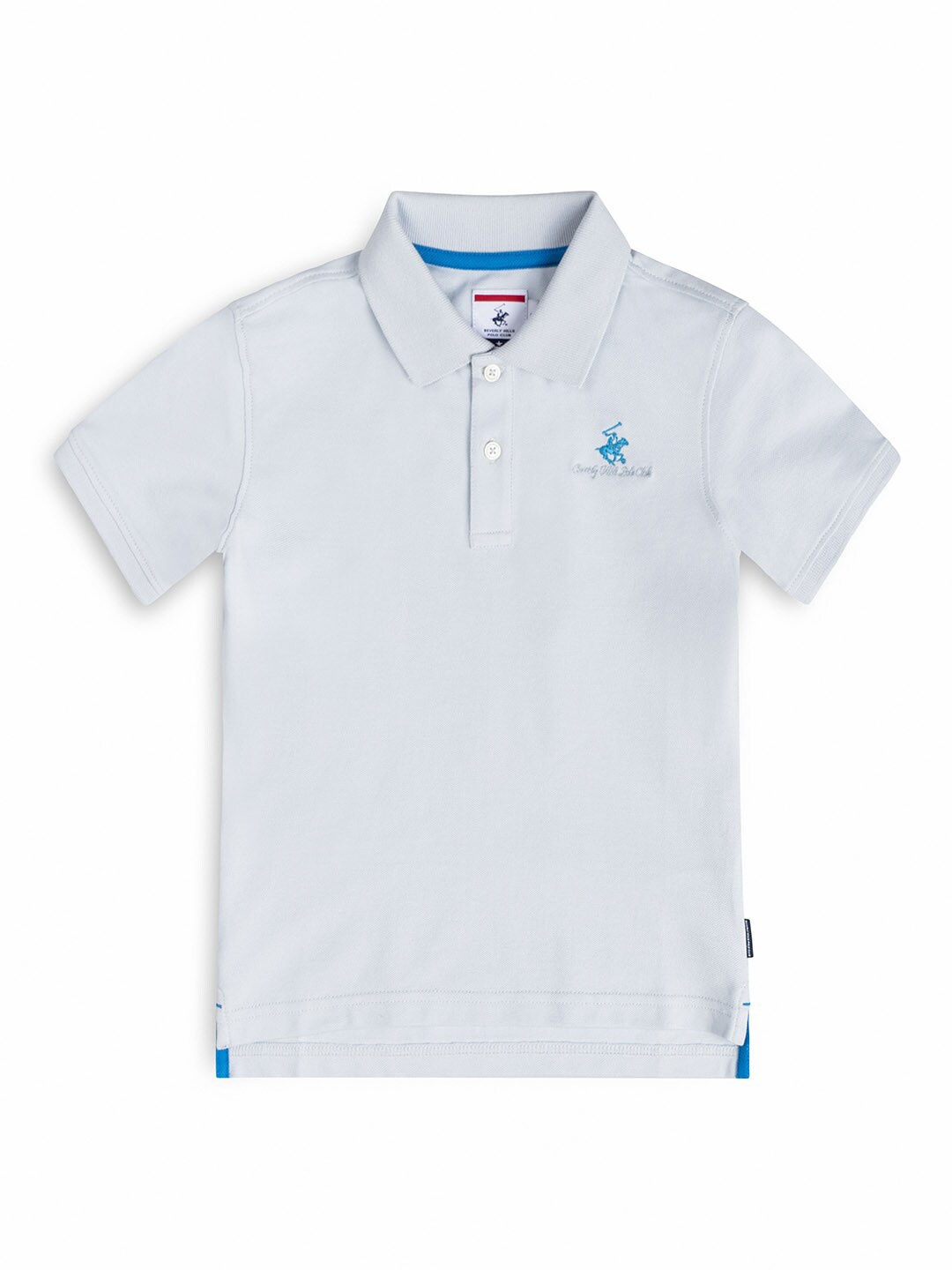 

Beverly Hills Polo Club Boys Blue Polo Collar Applique T-shirt