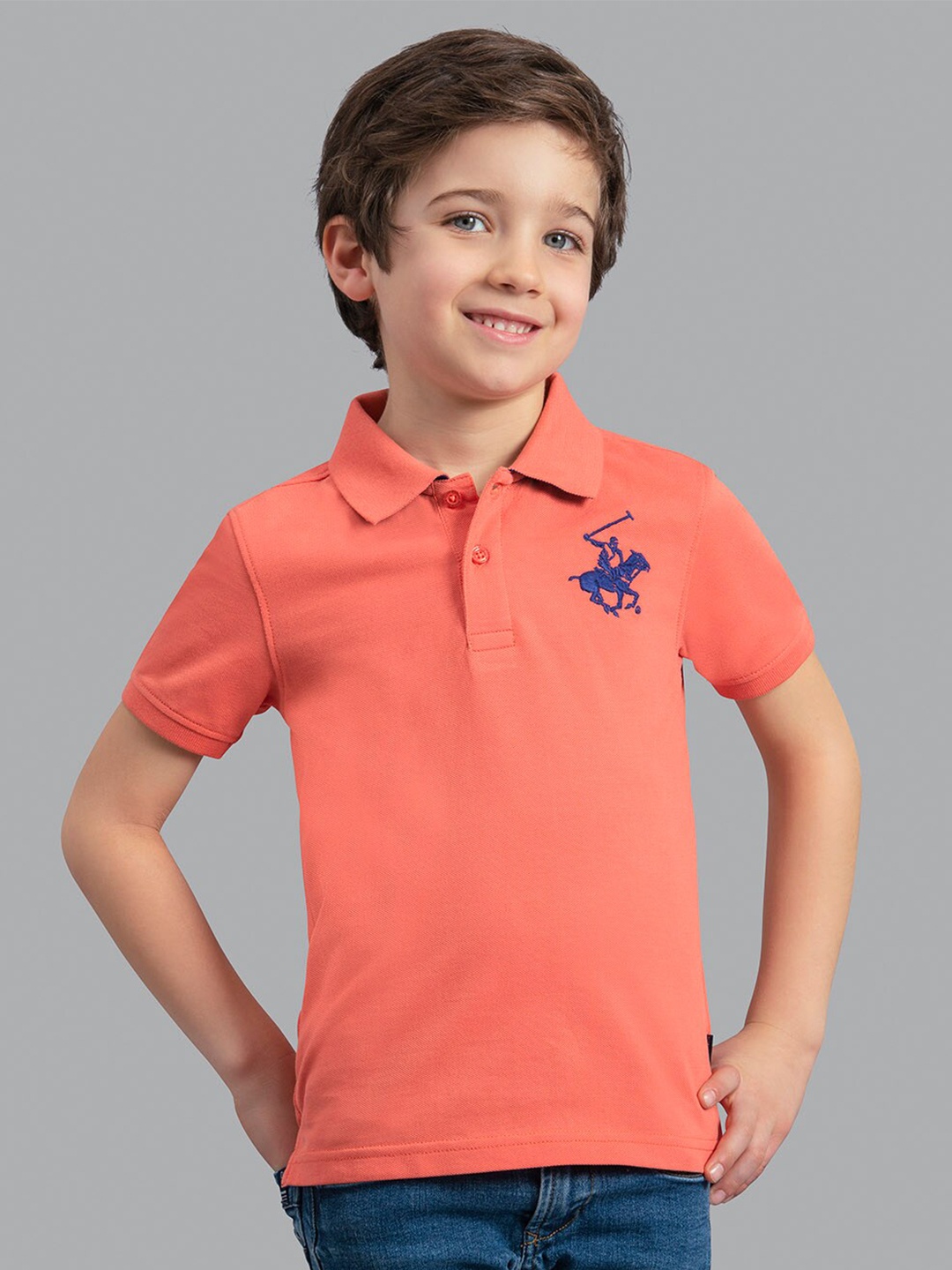 

Beverly Hills Polo Club Boys Coral Polo Collar Cotton T-shirt