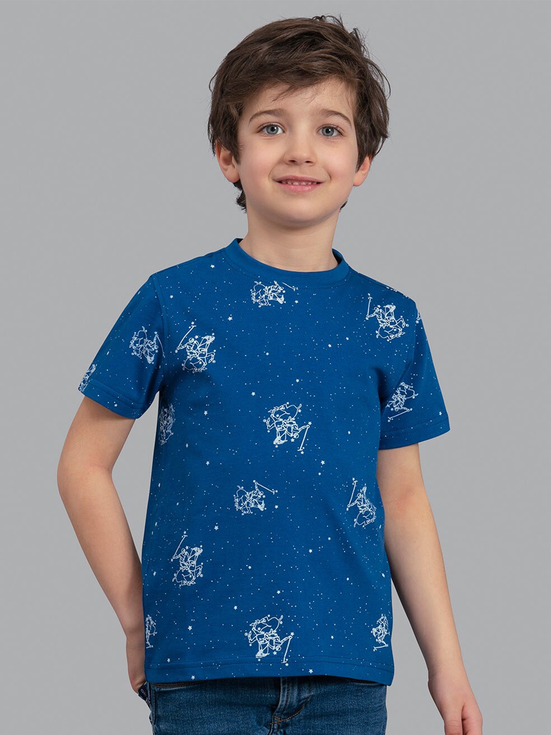 

Beverly Hills Polo Club Boys Blue Printed T-shirt