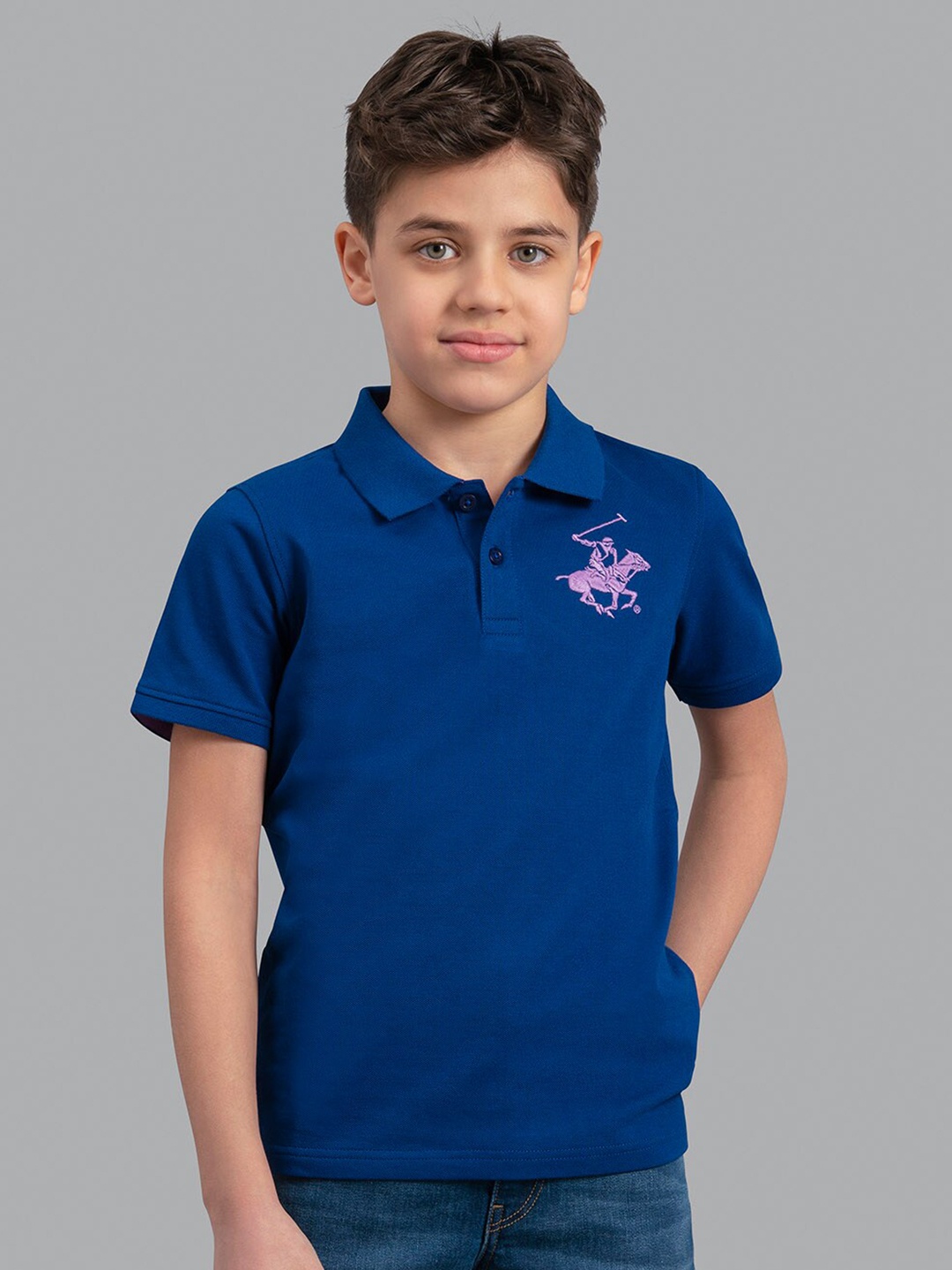 

Beverly Hills Polo Club Boys Blue Polo Collar T-shirt