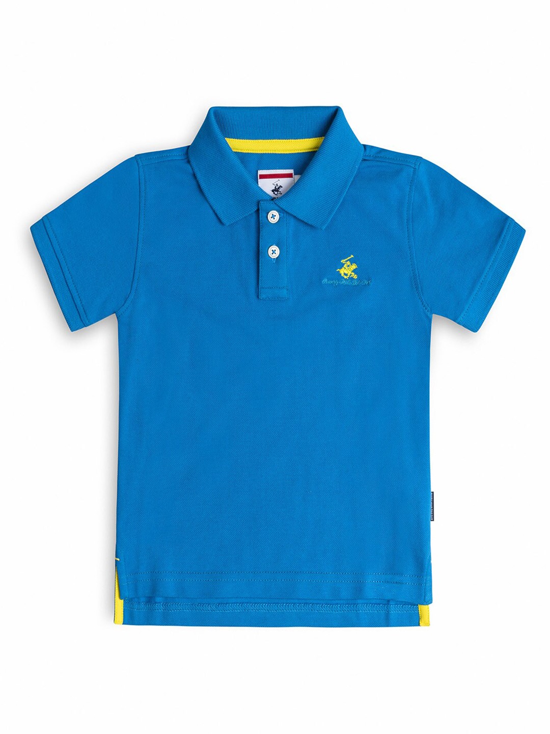 

Beverly Hills Polo Club Boys Blue Solid Polo Collar T-shirt