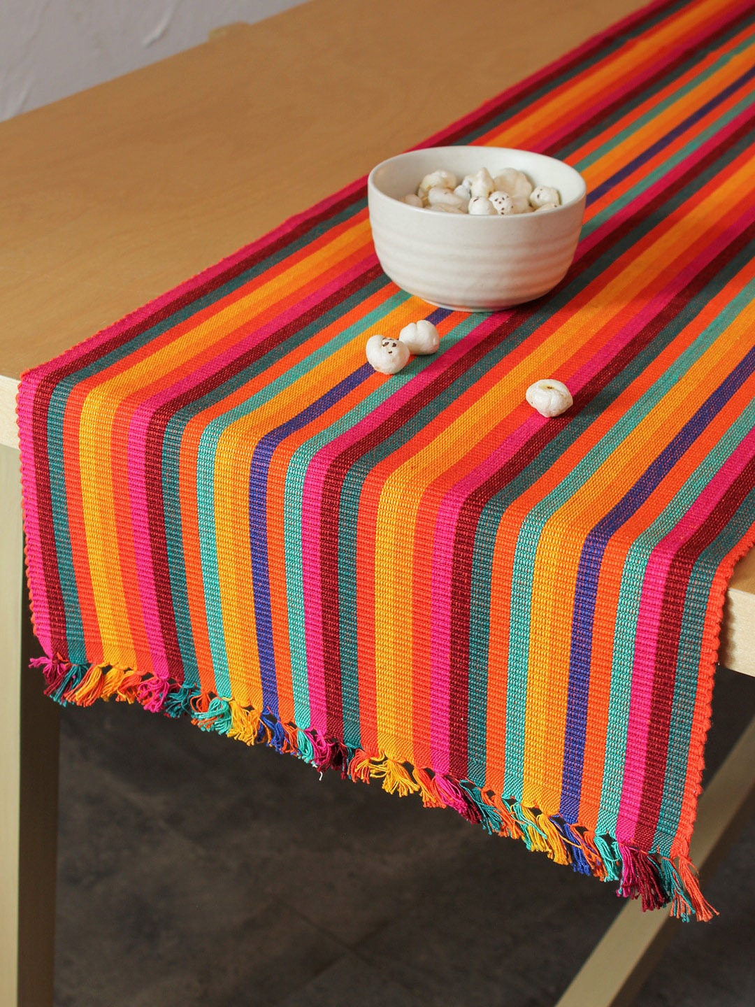 

House This Multicolour Striped Cotton Table Runners, Multi