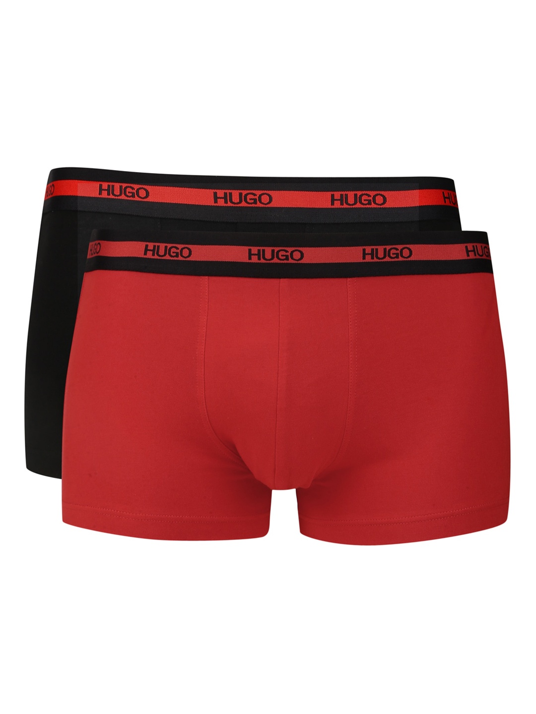 

HUGO Men Pack of 2 Red & Black Solid Mid Rise Trunks 0312047187A21012A80