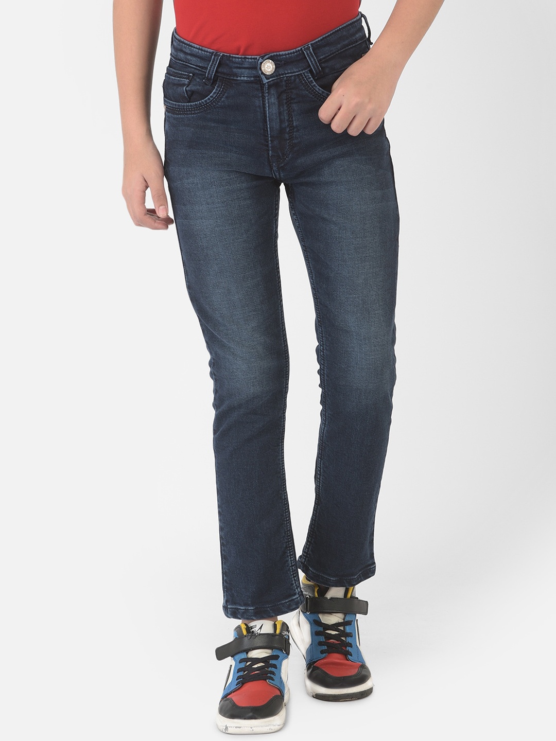

Crimsoune Club Boys Blue Urban Slim Fit Light Fade Stretchable Jeans