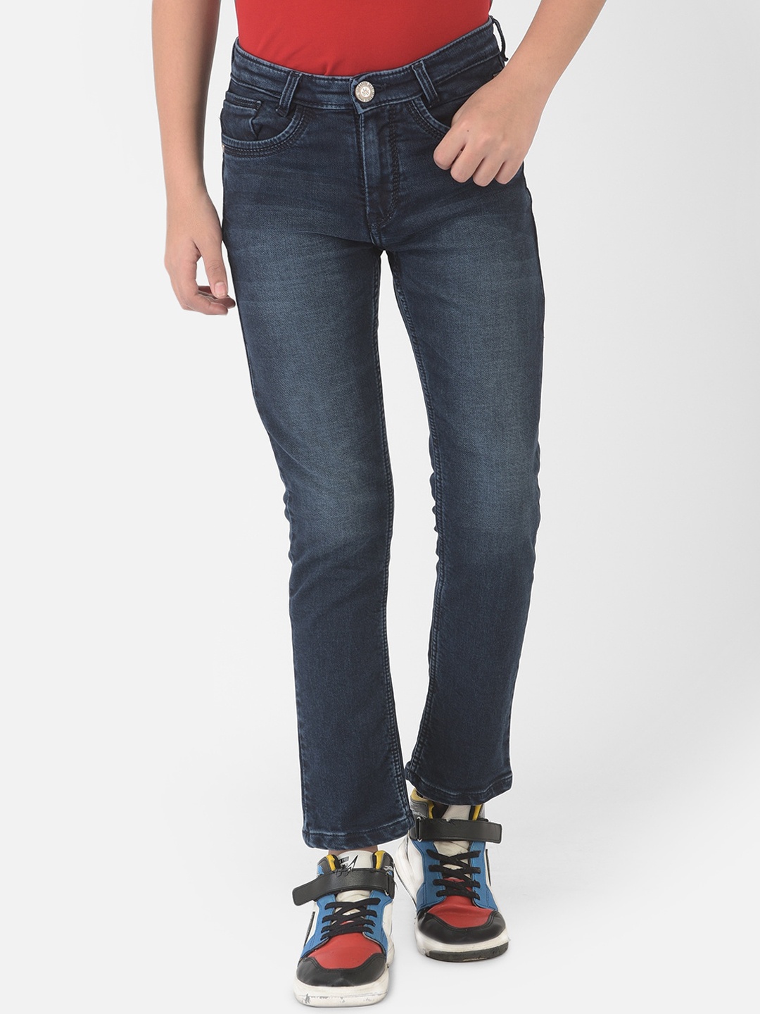 

Crimsoune Club Boys Blue Urban Slim Fit Light Fade Stretchable Jeans