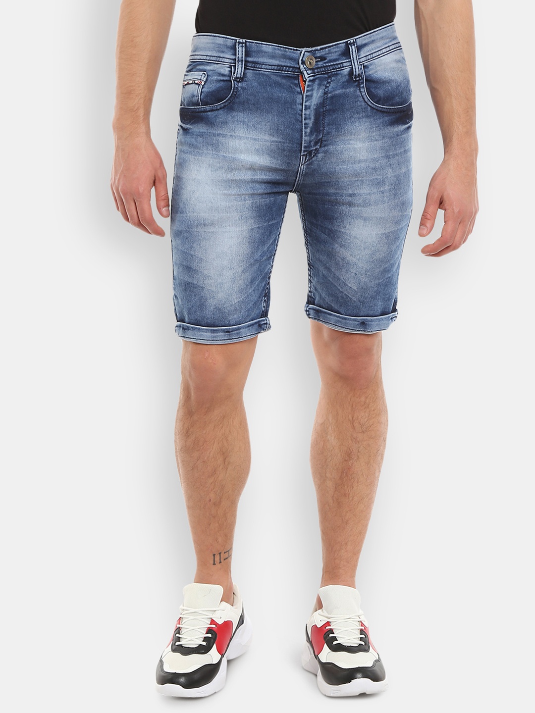 

V-Mart Men Blue Faded Denim Shorts