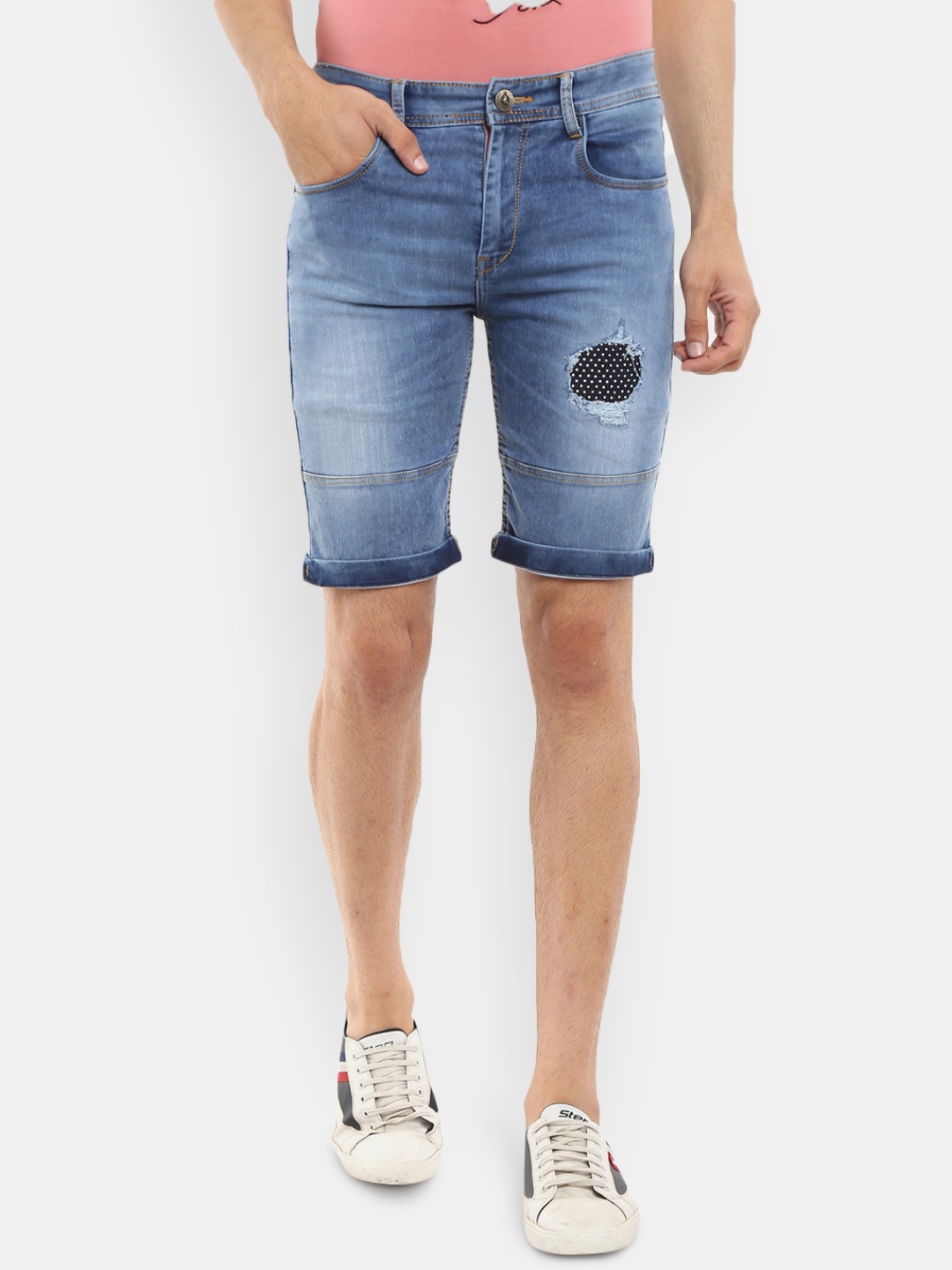 

V-Mart Men Blue Washed Denim Shorts