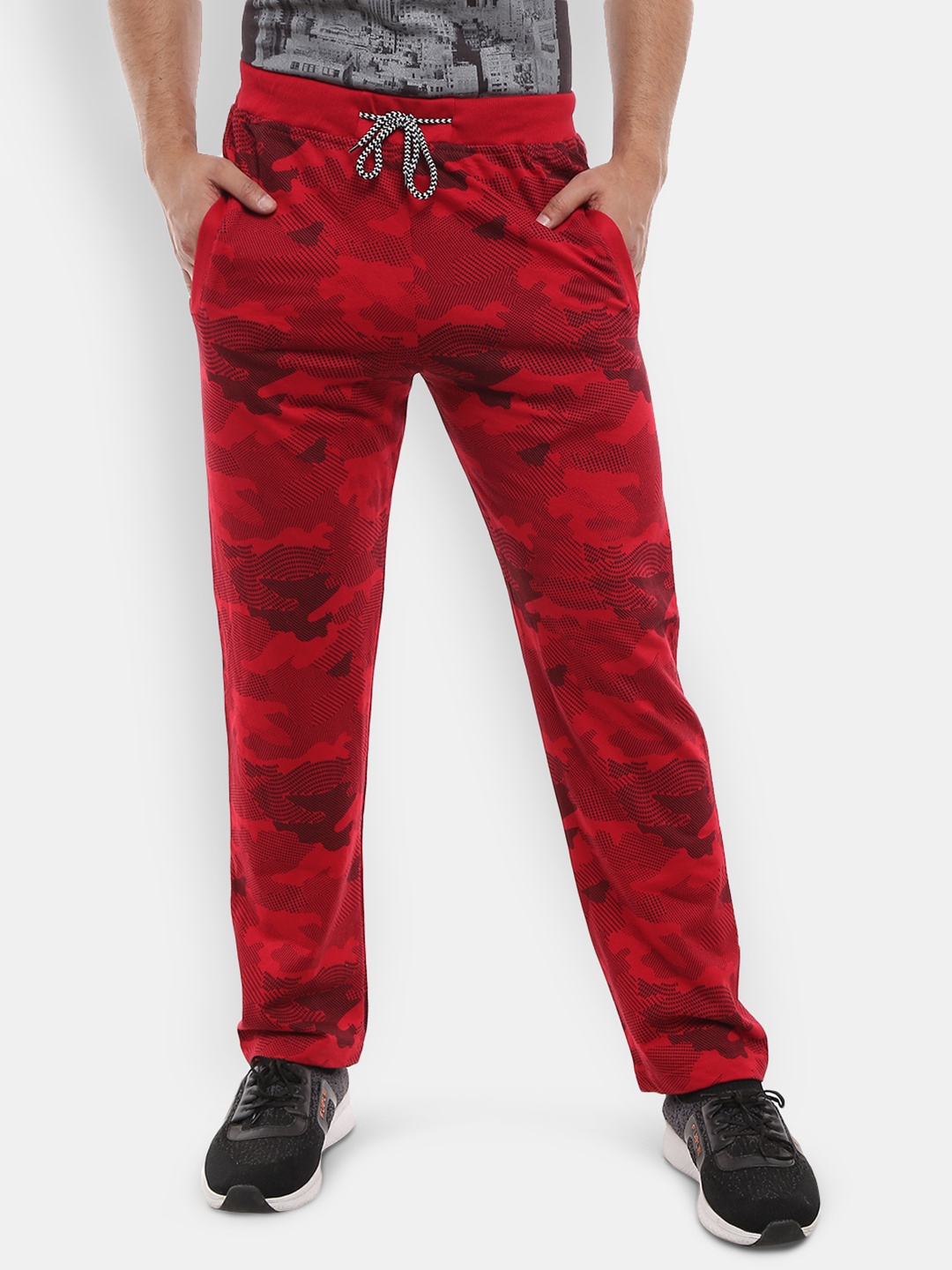 

V-Mart Men Red Printed Track Pants