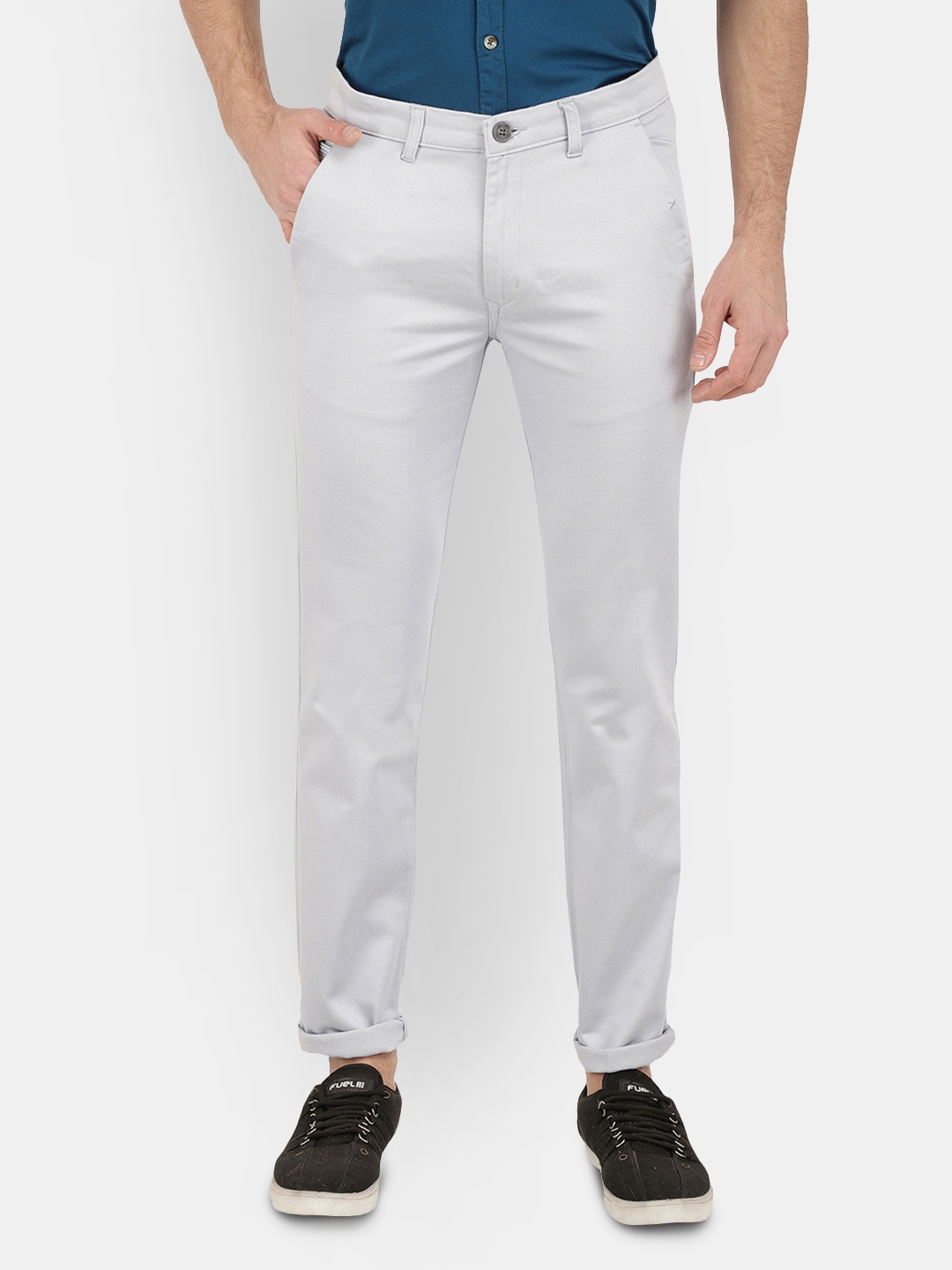 

V-Mart Men Blue Slim Fit Cotton Chinos Trousers