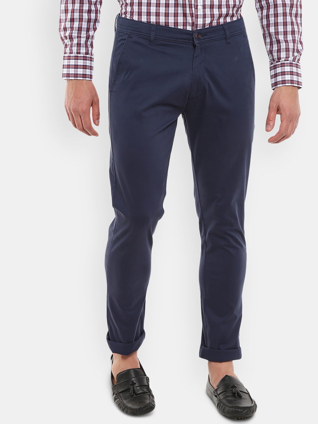 

V-Mart Men Blue Slim Fit Cotton Chinos Trousers