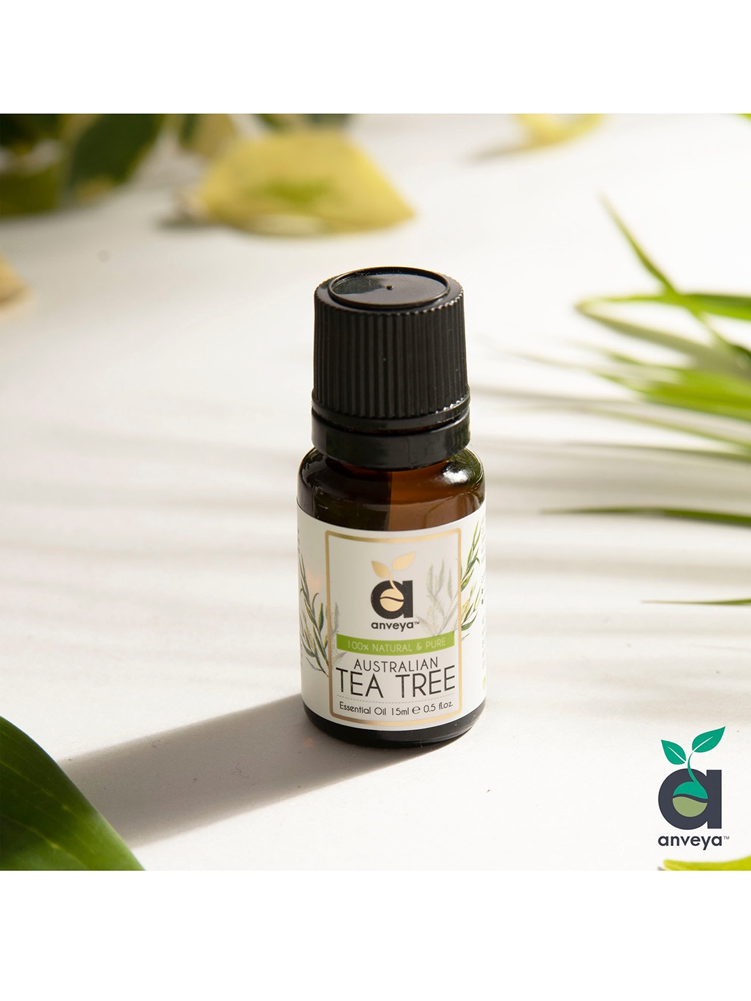 

anveya Australian Tea Tree Aroma Essential Oil 15 ml, White