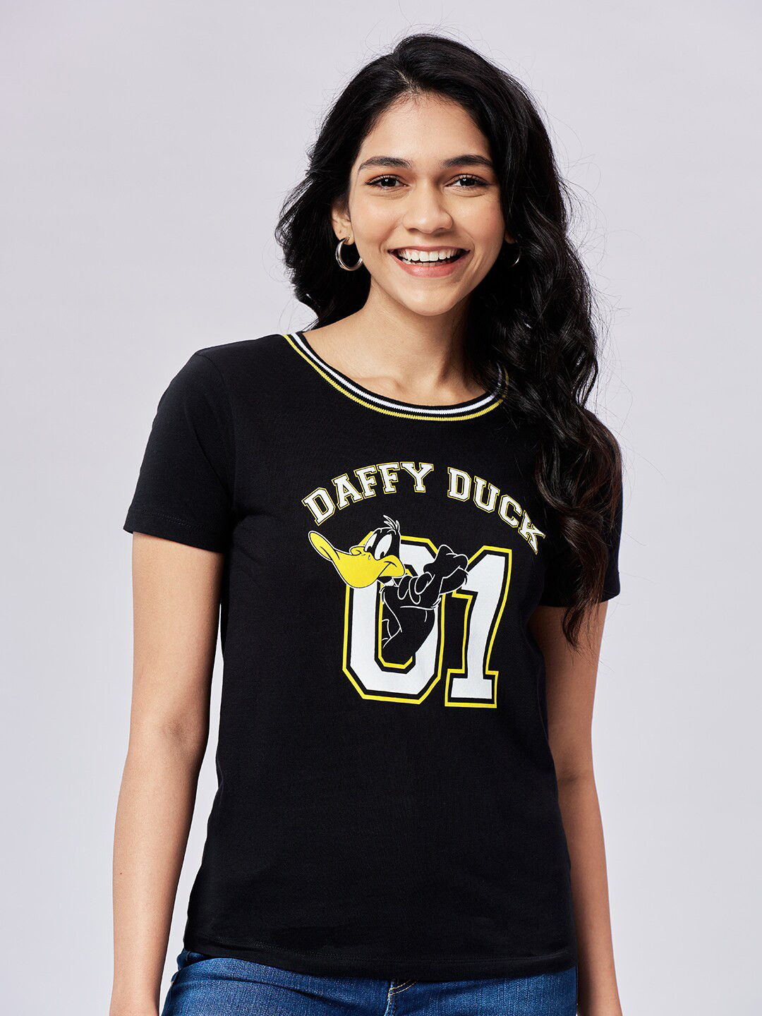 

The Souled Store Women Black Printed T-shirt