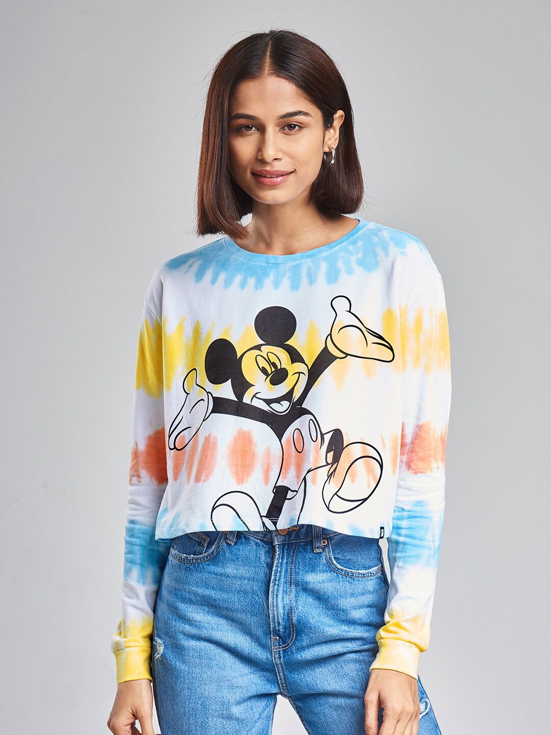 

The Souled Store Women Multicoloured Mickey Mouse Printed Oversized T-shirt, Multi