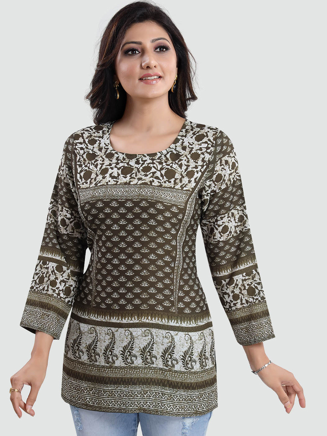 

Saree Swarg Green Printed Summer Tunic