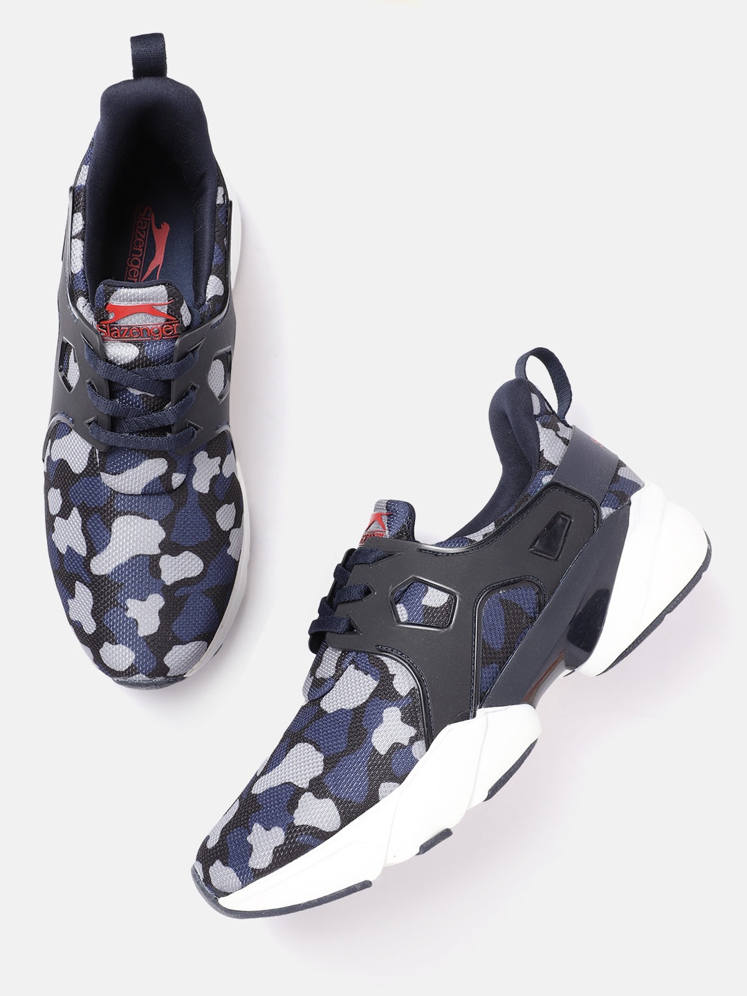 

Slazenger Men Camouflage Print Woven Design Running Shoes, Grey