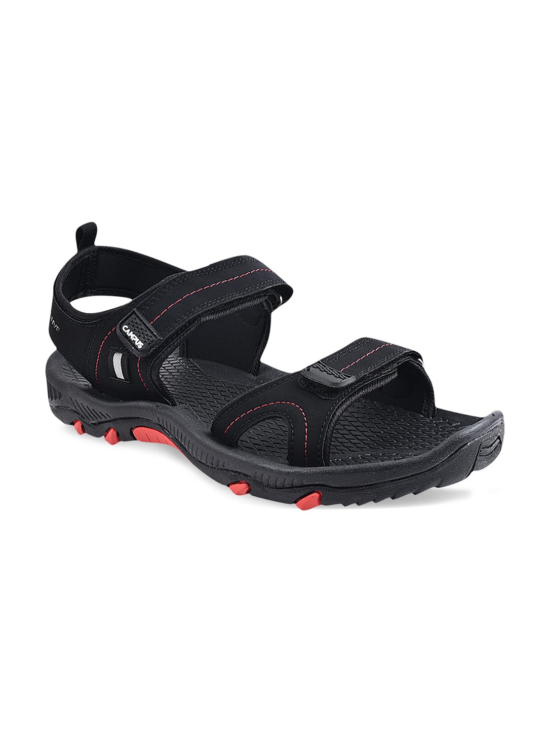 

Campus Men Black Patterned Sports Sandals