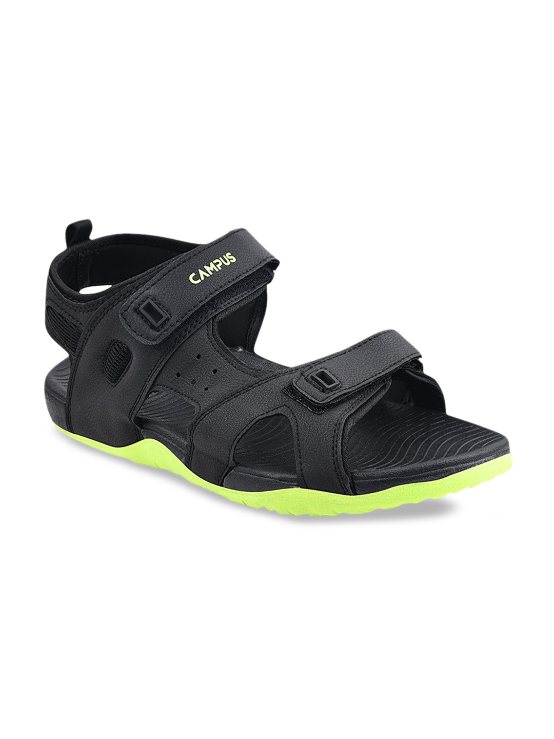 

Campus Men Black Solid Sports Sandals