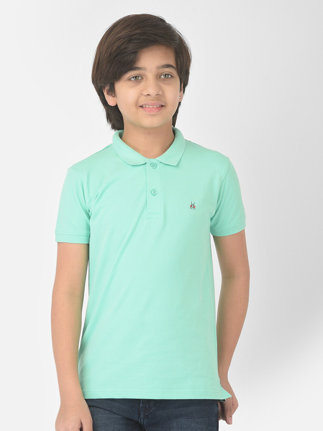 

Crimsoune Club Boys Mint Green Polo Collar Slim Fit Outdoor T-shirt