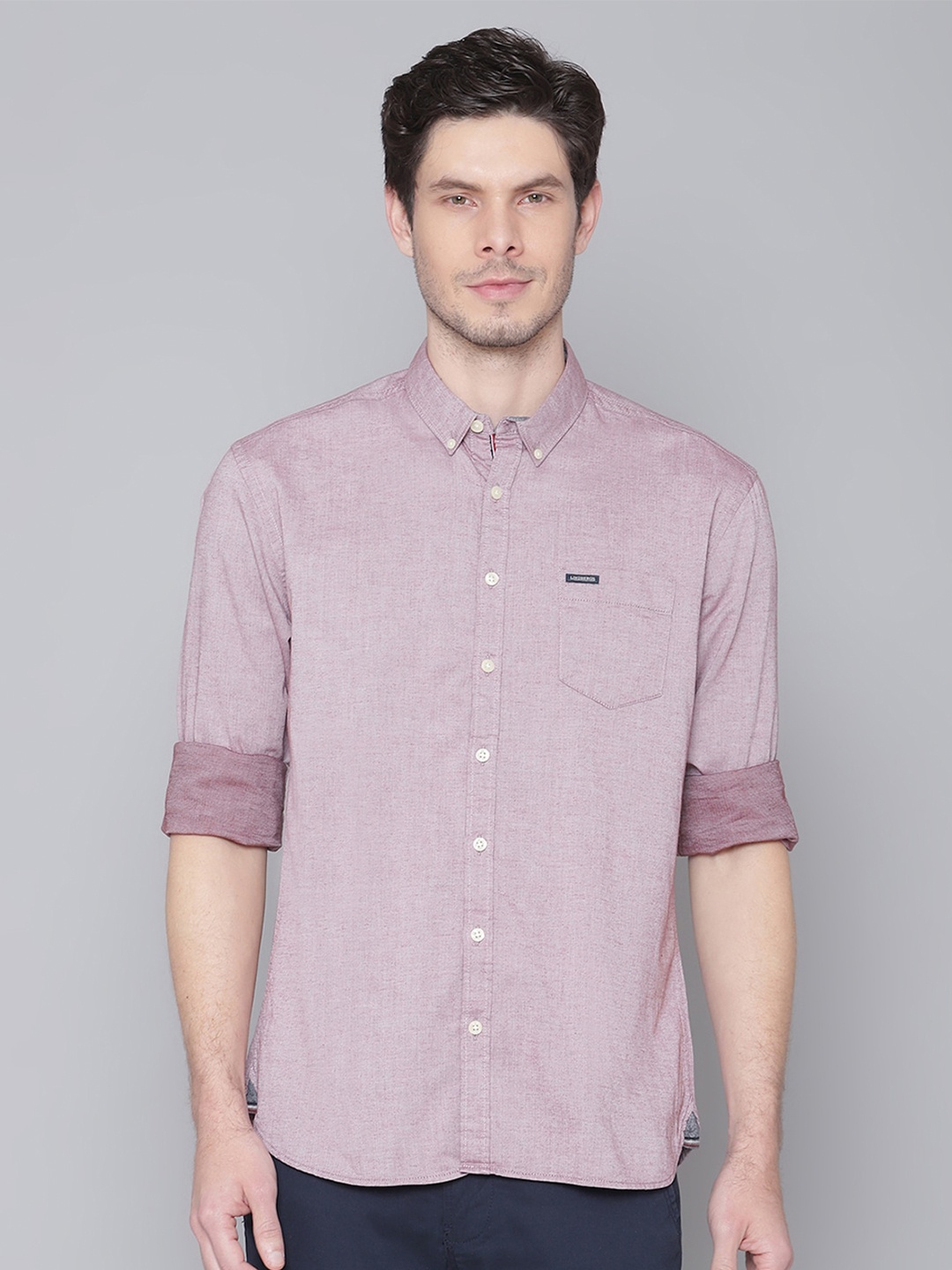 

LINDBERGH Men Mauve Slim Fit Casual Shirt