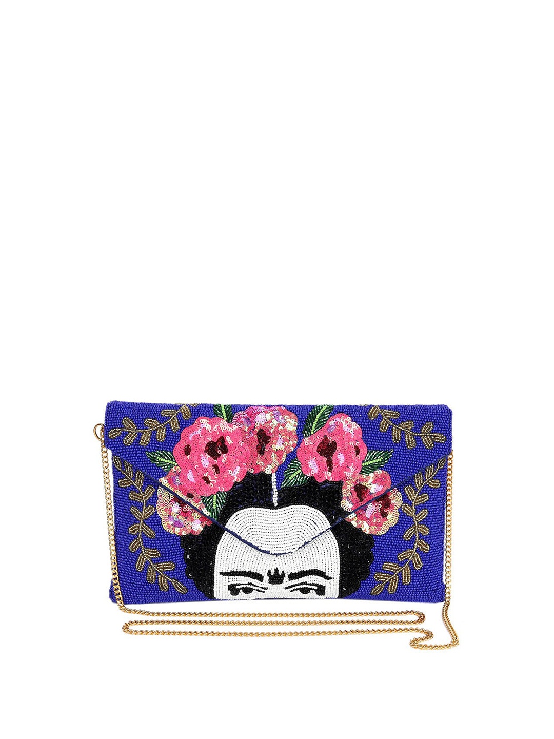 

REZZY Blue & Pink Sequin Embellished Purse Clutch