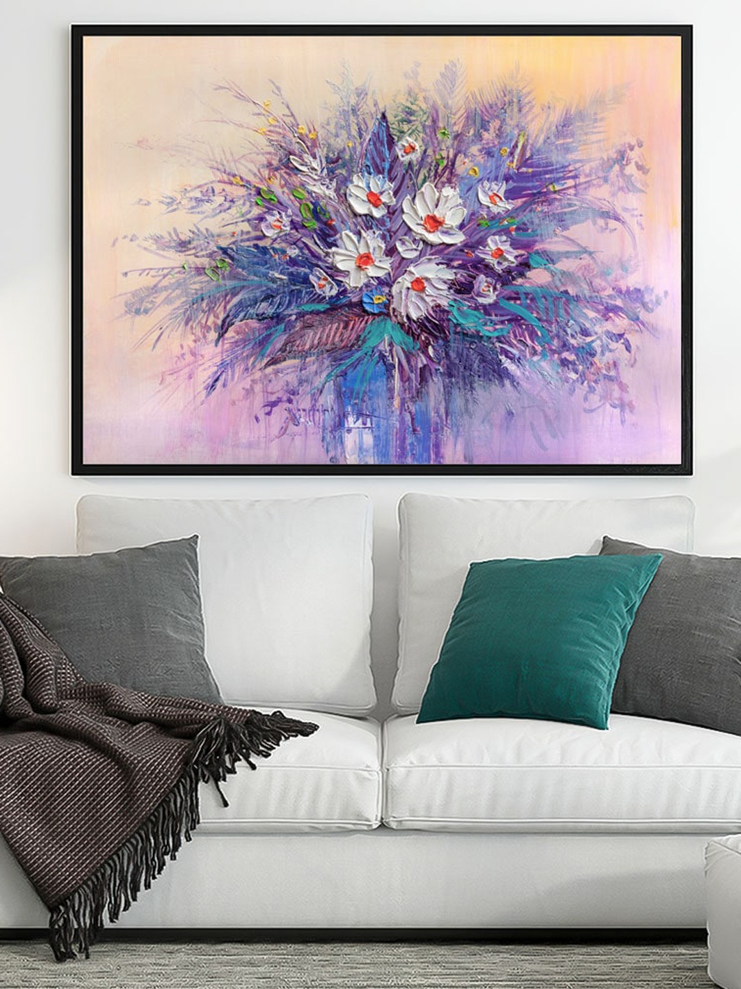 

ARTSPACE Blue & White Bouquet Canvas Framed Wall Painting