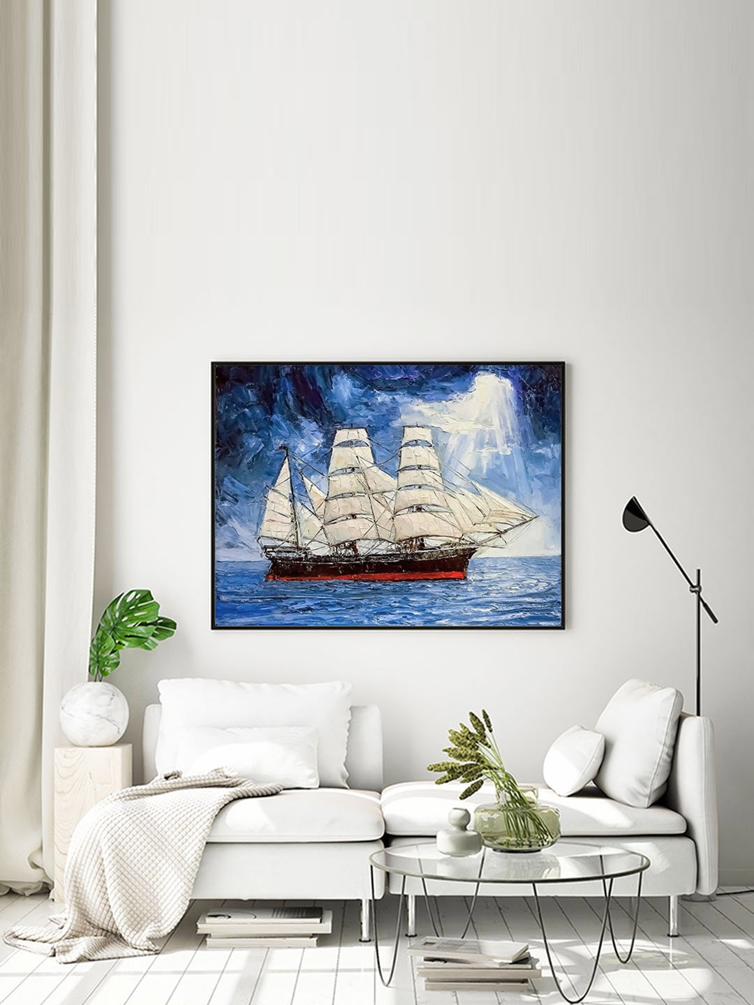 

ARTSPACE Multi-Coloured A Big Ship With Open Sails Canvas Painting