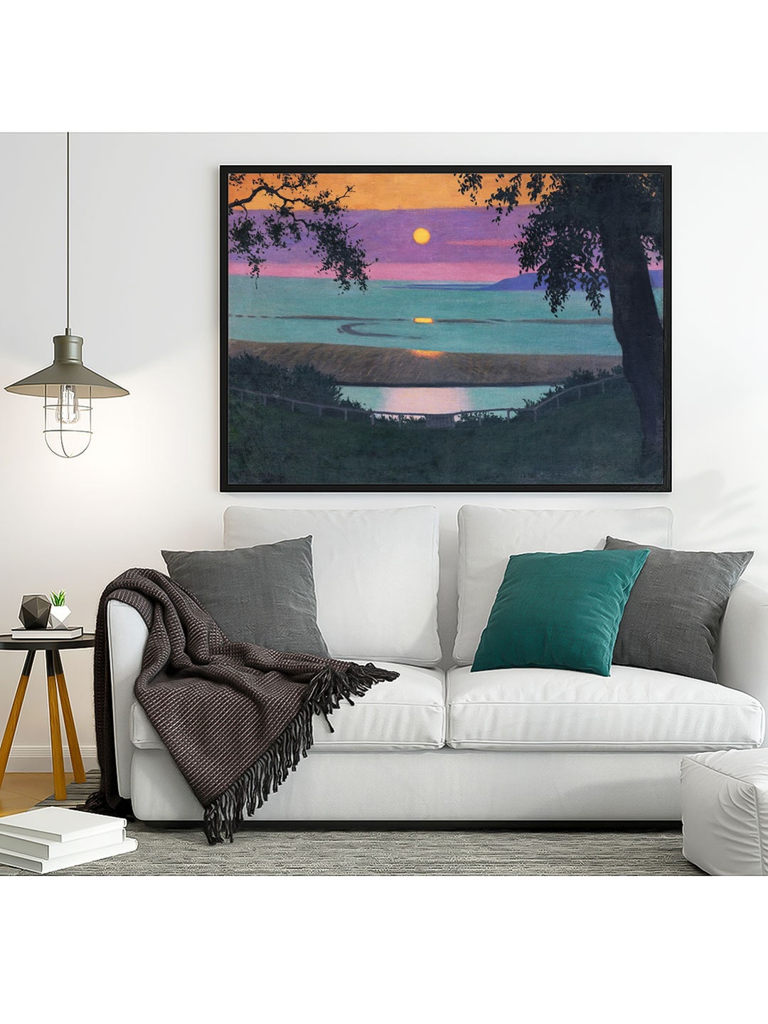 

ARTSPACE Sea Green & Violet Sunset At Grace Canvas Painting