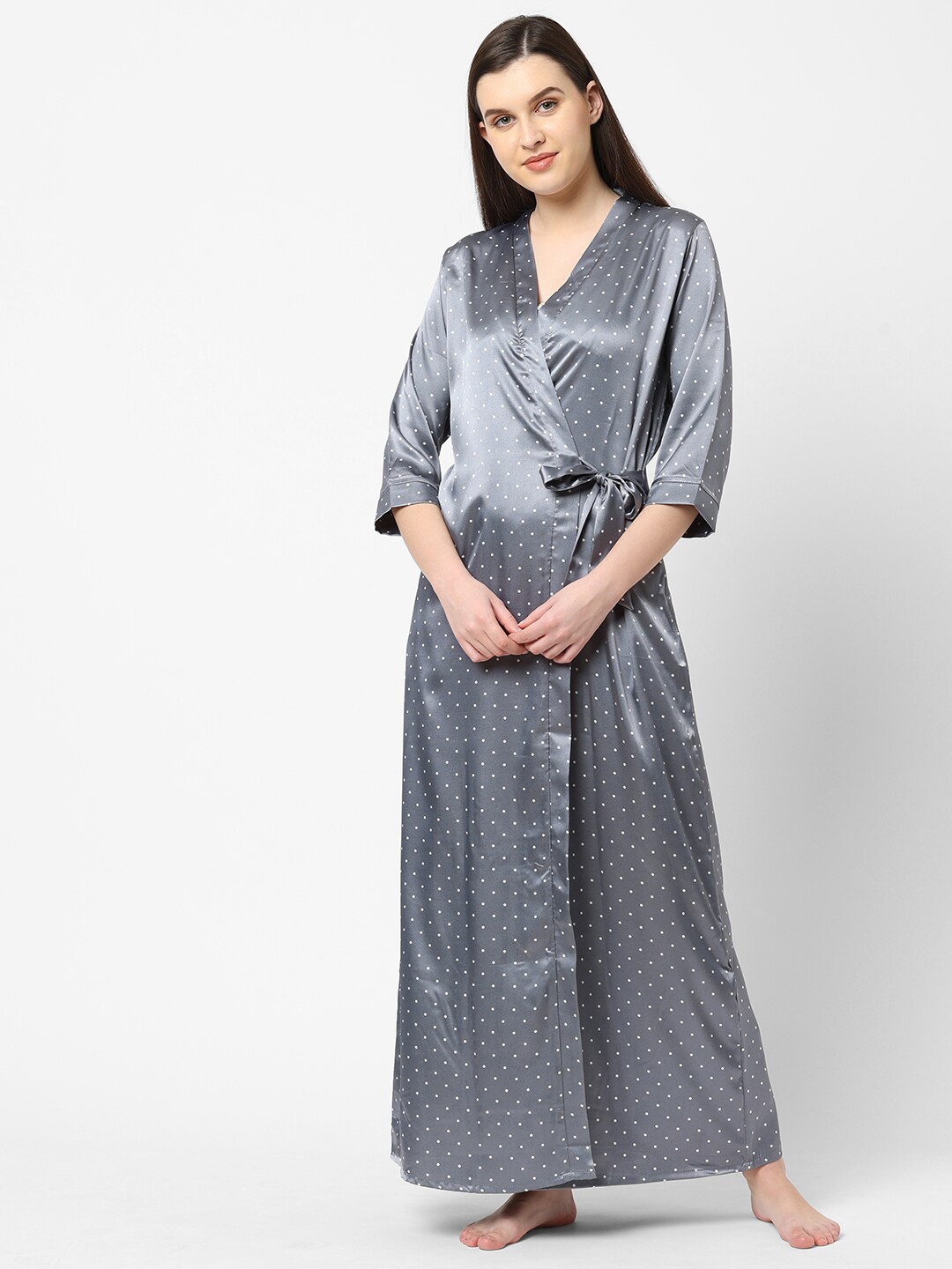 

Sweet Dreams Grey Printed Maxi Nightdress