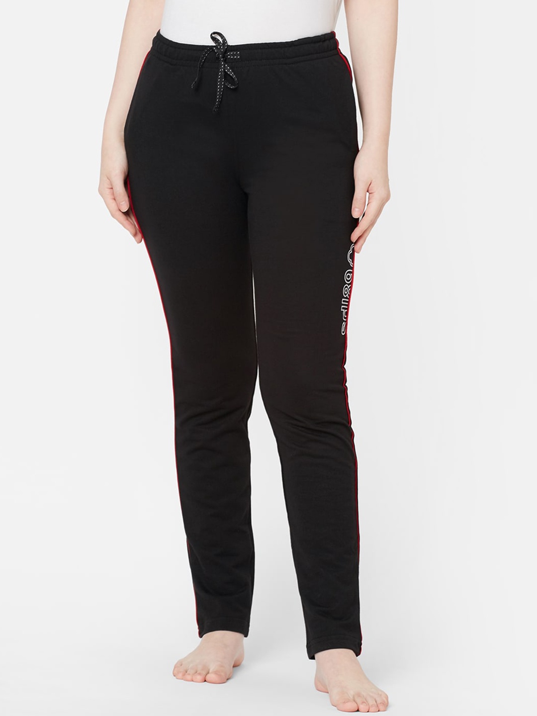 

Sweet Dreams Women Black Cotton Solid Lounge Pants