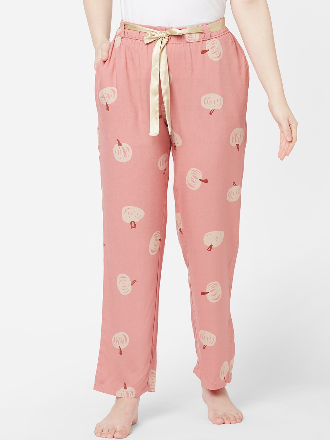 

Sweet Dreams Women Pink Printed Cotton Lounge Pants
