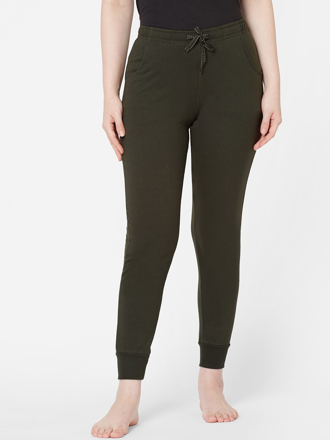 

Sweet Dreams Women Olive Green Cotton Solid Joggers